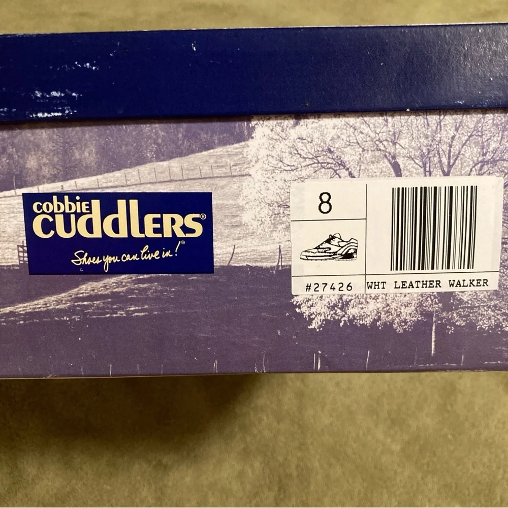 NIB Cobbie Cuddlers Vintage 80s Leather Walking Shoe Sneaker White Size 8